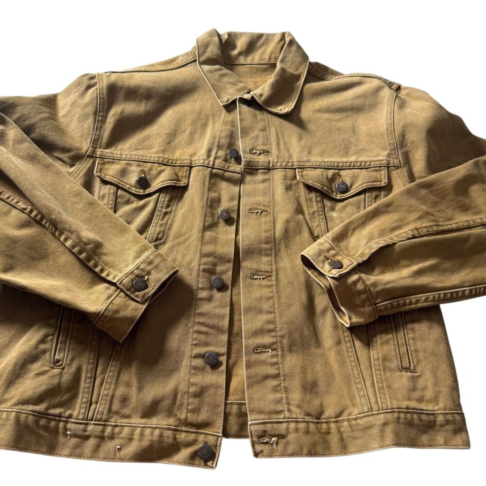 Vintage Bristol Blues Denim Trucker Jacket XL Made in USA 100% Cotton Tan
